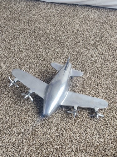 Aluminium Plane Sculpture. WW2 Style Plane Art Deco Plane Sculpture - Picture 4 of 8