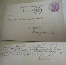Postcard POTSDAM 1879: Later Major G&uuml;nther von FREYHOLD (1865-1915) &rarr; Mother
