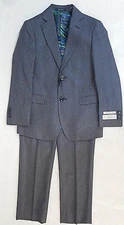 Boys T.O. Gray & Silver Jacket & Pants 2PC. Suit  Slim & Husky Sizes 5 - 10