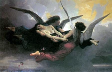 A SOUL BROUGHT TO HEAVEN 1878 BY ANGELS ART PAINTING BY BOUGUEREAU REPRODUCTION 
