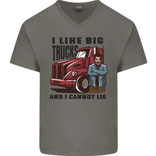 Lkw-Fahrer Ich Mag Big Lkw I Cannot Lüge Lkw Herren V-Ausschnitt Baumwolle