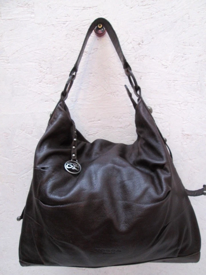 Authentique grand sac à main TOSCA BLU cuir bag - Photo 1/4