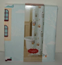  St. Nicholas Square Winter Village Fabric Shower Curtain 