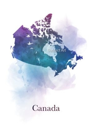 Kanada Karte KUNSTDRUCK Reise, Kanada Geschenk, Wohndeko, Wandbild