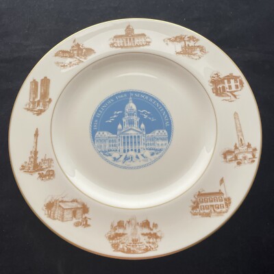 1968 Illinois Sesquicentennial Celebration Plate made for Marshall Field & Co.