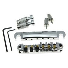 LP Tune-o-matic Roller Saddle Bridge Tailpiece Stopbar Set for Les Paul Chrome