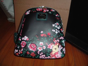 loungefly disney winnie the pooh floral crown flocked mini backpack