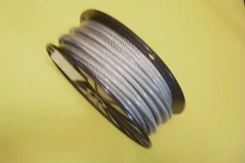 Clear Vinyl Coated Wire Rope Cable, 1/4" - 5/16", 7x19, 250 ft reel.