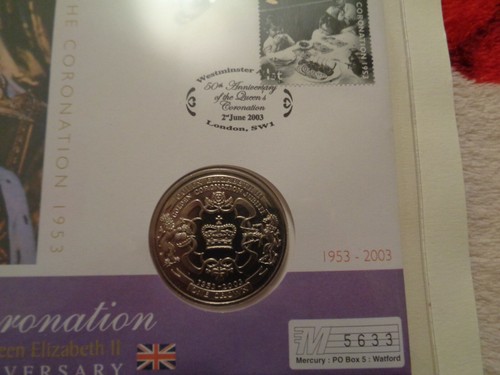 The Coronation Queen elizabeth II 2003 COIN AND STAMP 1ST DAY COVERS. MINT - Picture 8 of 8