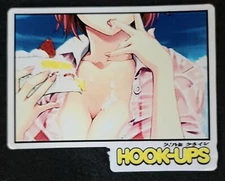 HOOK UPS STICKER VINTAGE "SEXY STRAWBERRY PIE" 1/4 X 3 5/8" GLOSSY 