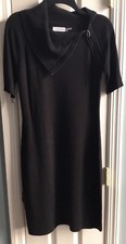 Calvin Klein Sweater Dress size S Small Black With Zip Neck. NEW WITHOUT TAGS