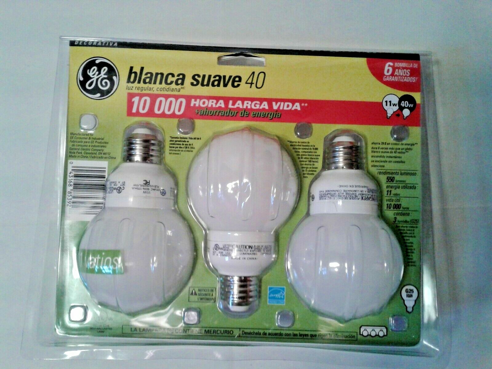 Globe Light Bulbs Bathroom Vanity 3 pack round 40 watt Energy Saver G25 Equiv