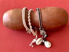 A set of 3 Different Friendship Bracelets Handmade Macrame 100 Cotton Cord.