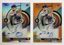 2023 Topps Finest Michael Massey Regular & Orange Auto 25/25
