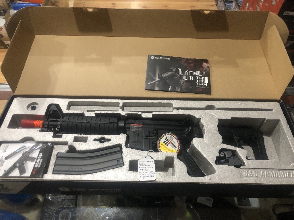 G&G Toptech CQB H Full Metal M4 Airsoft Rifle AEG Battery Extras