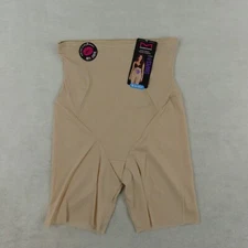 Maidenform Thigh Slimmer Womens Extra Large Beige High Waist Shapewear XL DM5001