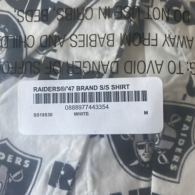 NEW AUTHENTIC Supreme NFL Raiders/'47 Brand S/S Shirt SS19 WHITE