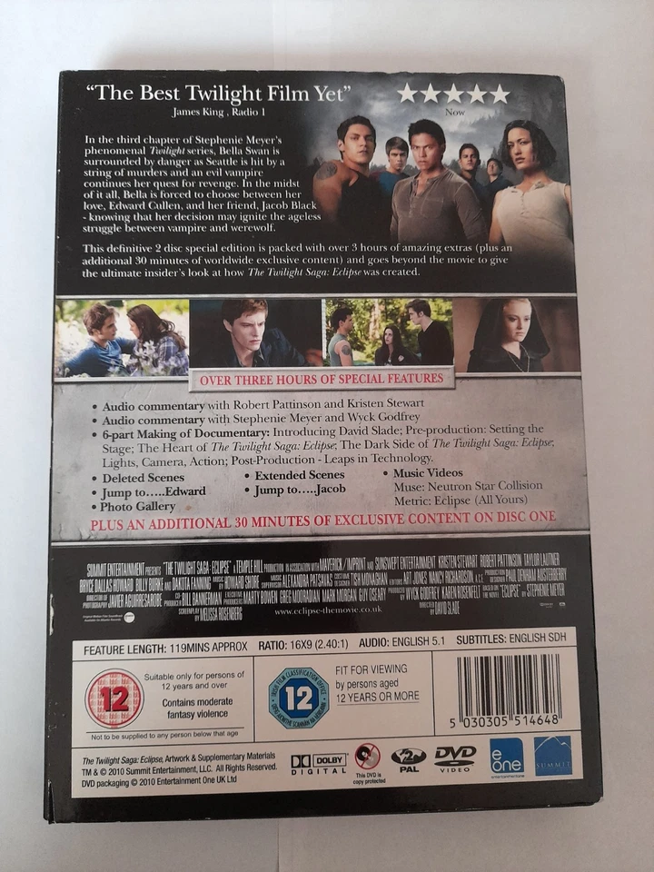 The Twilight Saga: Eclipse (2010, 3D Lenticular Slipcover, Ultimate Fan Edition - Image 3 of 4