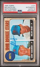 1968 TOPPS JERRY KOOSMAN/NOLAN RYAN METS ROOKIES ROOKIE RC PSA AUTHENTIC AUTO 10