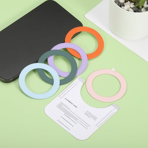5Pcs Magnetic Sticker Ring Magnetic Adapter Ring Black - Photo 6/7
