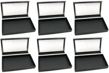 6 Black Jewelry Display Cases Necklace Bracelet Showcase Tray 14 3/4" x 8 1/4"