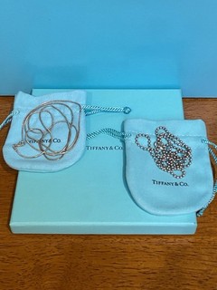 2 Stück Tiffany Co S.S. 925 Spanien große Kugel Perlenkette & Halskette 925 Italy