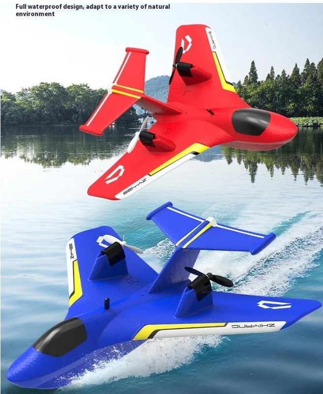 US ZY425 RC Plane 2.4G 2CH Remote Control LED Airplane Sky&Water Takeoff Glider