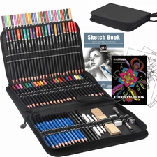 96 Premium Drawing Pencil Set,including 72 Colored pencil and 24 sketch kit, ...