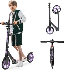 Kick Scooter for Ages 6+,Kid, Teens & Adults. Max Load 240 LBS. Foldable, Lightw