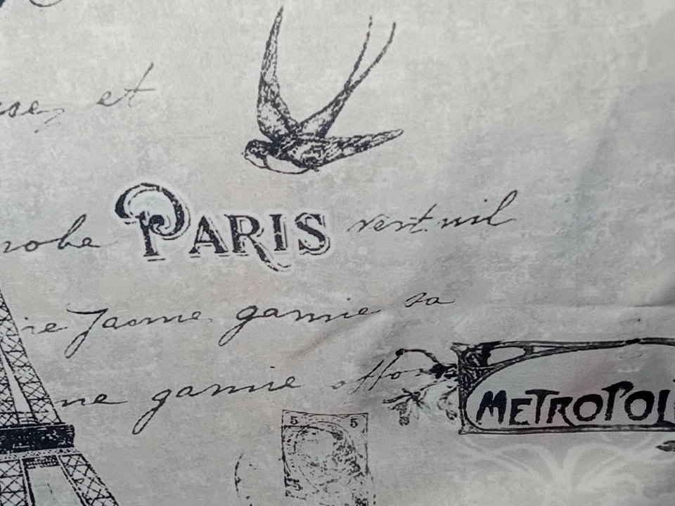 ROMANTIC VINTAGE PARIS THEMED BLACK &WHITE BATHROOM SHOWER CURTAIN Excellent  — 第 2/4 张图片