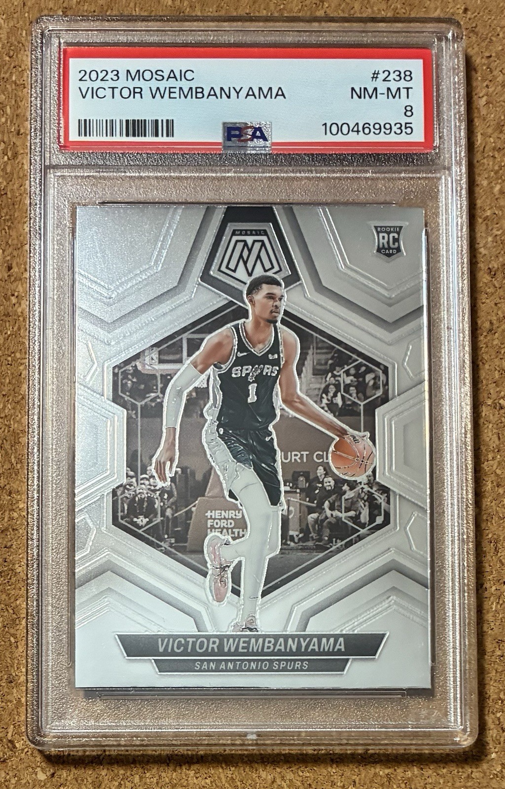 2023 Panini Mosaic #238 VICTOR WEMBANYAMA RC Rookie PSA 8 NM-MT Spurs