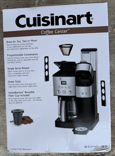 Cuisinart Coffee Center 2 In 1, 12 Cup Or Single Serve Coffee Maker *** NEW *** - Picture 4 of 6