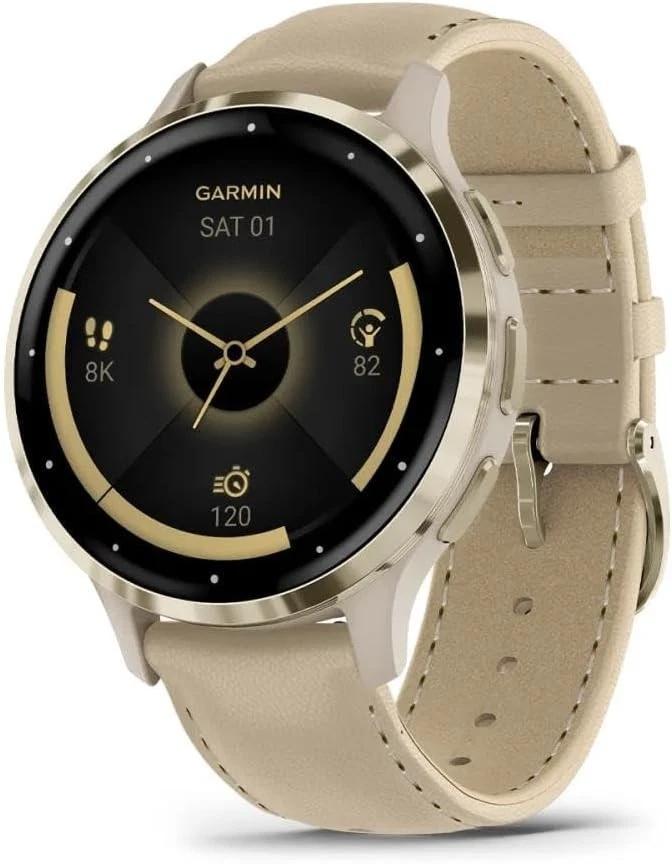 Garmin Venu 3S (41 mm) Edelstahl-Lünette Smartwatch mit französischgrauem - Bild 3 von 4
