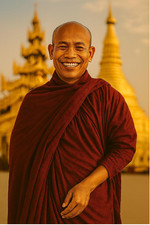 Burmese Monk Robe Set Saffron Red Cotton Buddhist Meditation Burmese Clothing