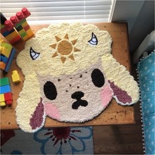 Handmade tufted Sheep rug Cartoon Animal Face