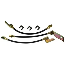 Rubber Brake Hose Kit Disc Front Drum Rear With Clips 1968-70 Mustang Cougar 6pc