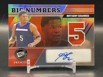 2023-24 Anthony Edwards Leaf Big Numbers Auto #/2