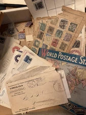 Lot Of Vintage Antique USA & Foreign Stamps Used Variety Lot B9