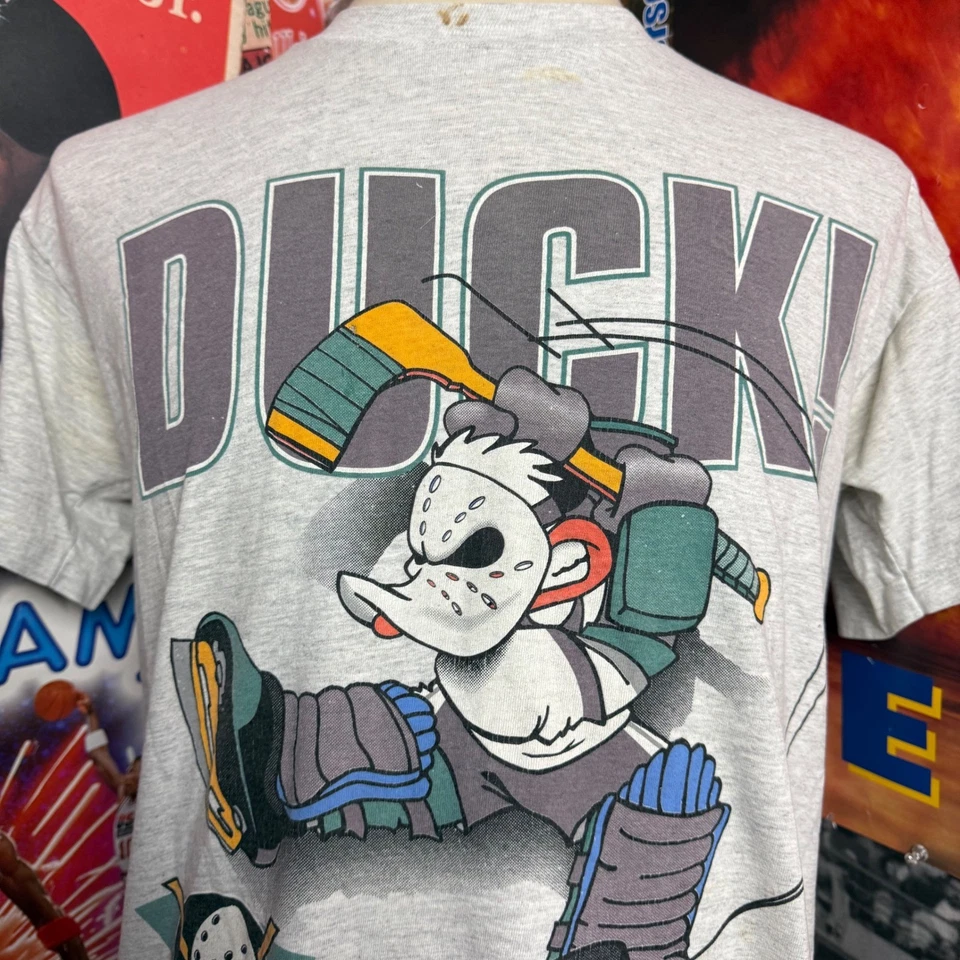 Camiseta De Colección Mighty Ducks Para Hombre Grande Gráfica Hockey NHL Nuez moscada Talla Grande Foto 2 de 4
