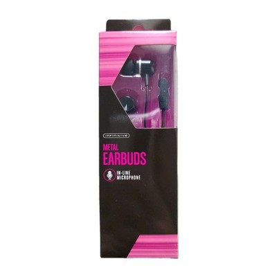 Infinitive Metal Earbuds with In-Line Microphone - Black NEW
