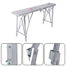 Folding Scaffolding, 1.6m Adjustable Lift Height Work Platform Scaffold Portable