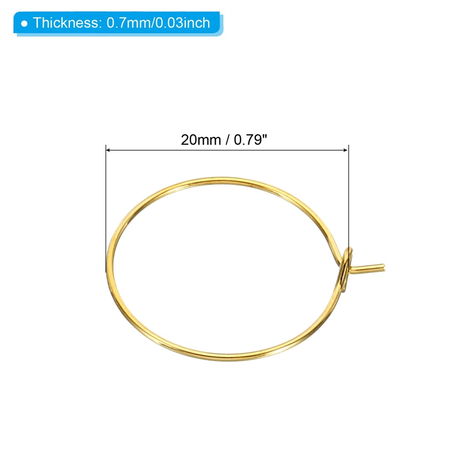 Anillo con dije de copa de vino de 20 mm 100 piezas anillos de salto abiertos dorados Foto 2 de 4