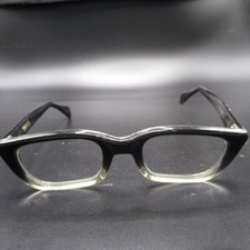 Vintage Titmus Waverly Eyeglass Frames Black Clear Acetate Cat Eye Style 50s 60s