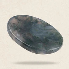 Moss Agate Worry Stone for Anxiety & Stress Relief, Healing Crystals & Stones