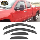 Fits 07-14 Chevy Silverado Sierra Extended Cab Window Visors Rain Sun Guard Vent