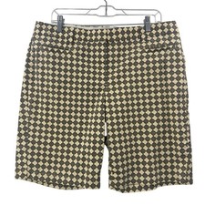 Lands End Women's Size 14 Geometric Print Shorts Beige Brown