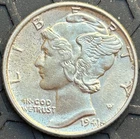 1941 P Mercury Dime 90% Silver 10C Circulated US Coin