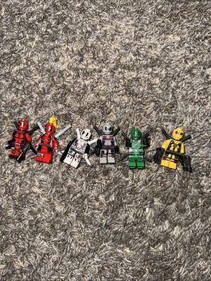 Lot of 6 Custom LEGO Minifigures Marvel Deadpool’s Green Yellow White - Image 1 of 4