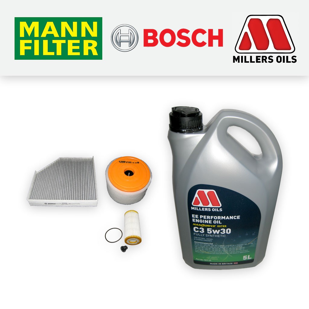 SERVICE KIT AUDI A6 (C7) 1.8 2.0 TFSI OIL AIR CABIN FILTERS SUMP PLUG +OIL 15-18