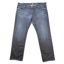 7 For All Mankind Dark Blue Austyn Jeans Mens 40 Relaxed Straight Leg Denim